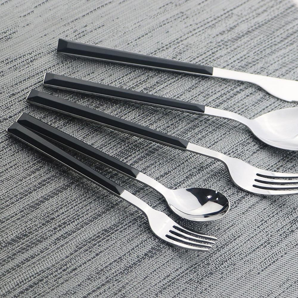 Stainless Steel Dinnerware Set Imitation Wood Marble Handle Set Viskana