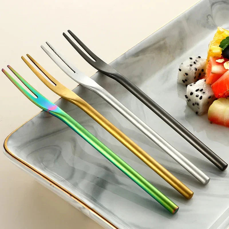 Stainless Steel Fruit Fork For Dessert Cake Snack Forks Tableware Viskana