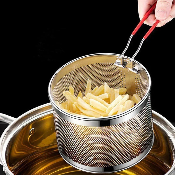 Stainless Steel Fryer Basket Mesh Kitchen Fry Basket Strainer Colander Viskana