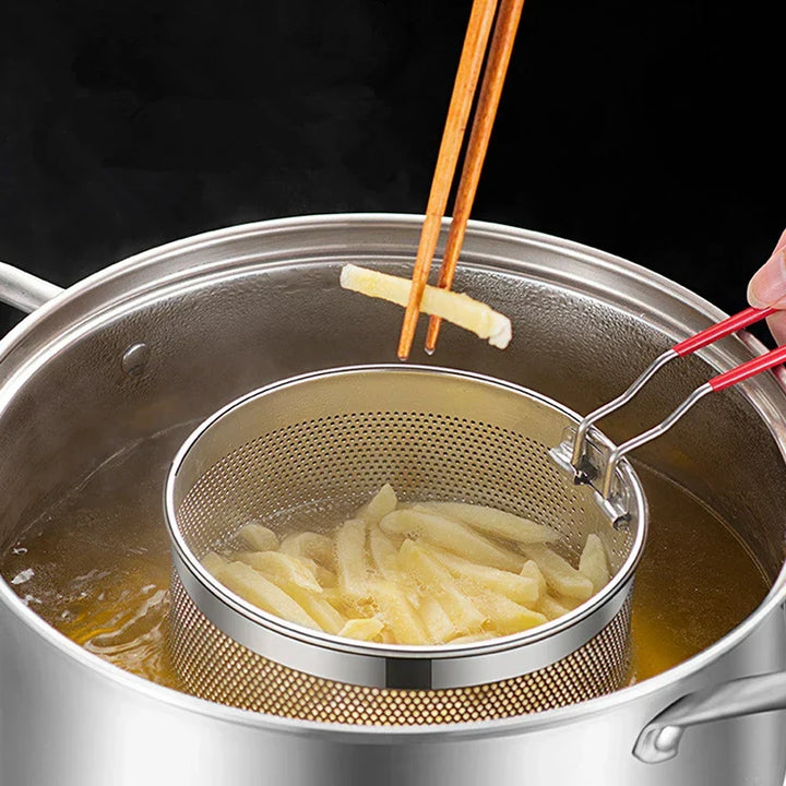 Stainless Steel Fryer Basket Mesh Kitchen Fry Basket Strainer Colander Viskana