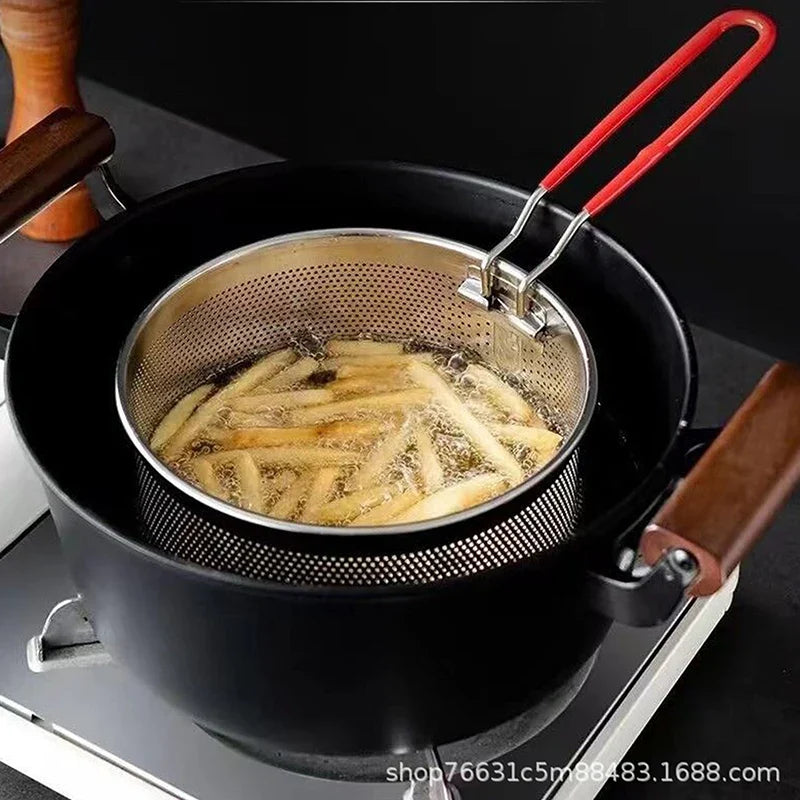 Stainless Steel Fryer Basket Mesh Kitchen Fry Basket Strainer Colander Viskana