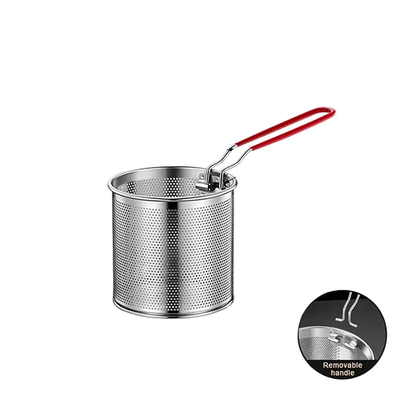 Stainless Steel Fryer Basket Mesh Kitchen Fry Basket Strainer Colander Viskana