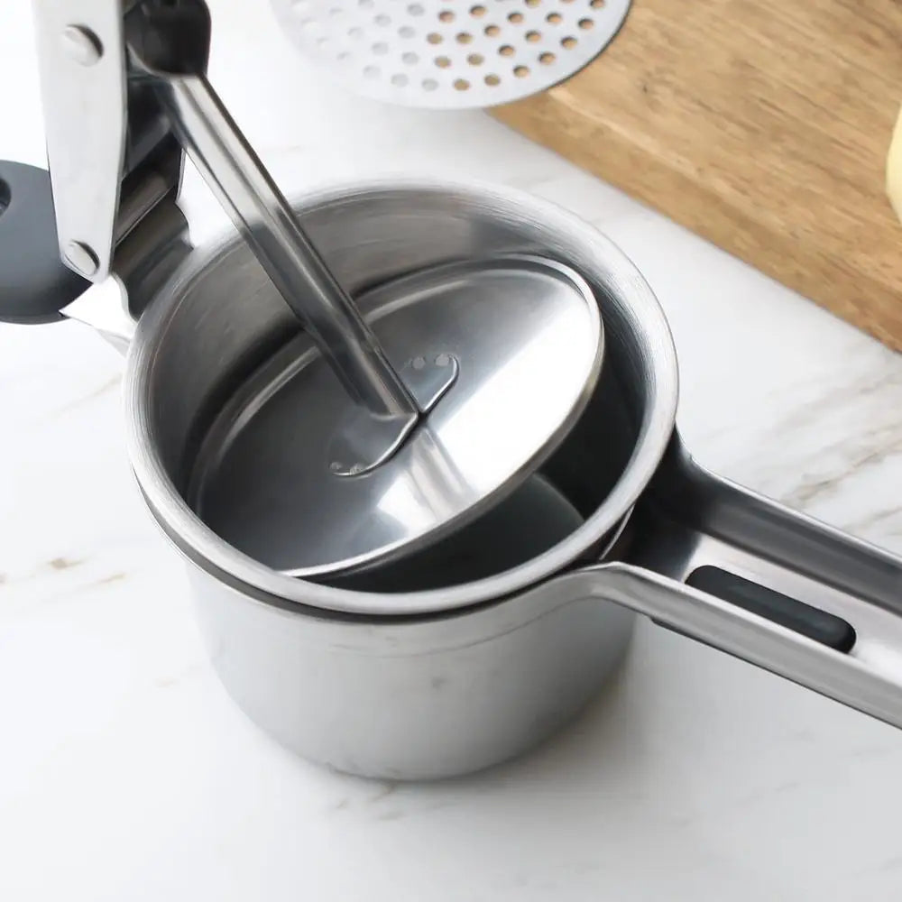 Stainless Steel Potato Press with 3 Fineness Discs | Viskana