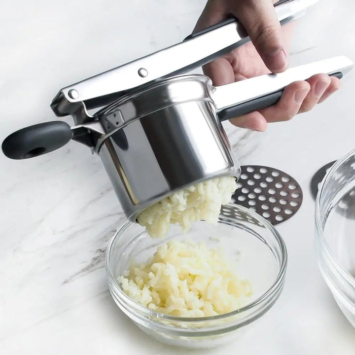 Stainless Steel Potato Press with 3 Fineness Discs | Viskana
