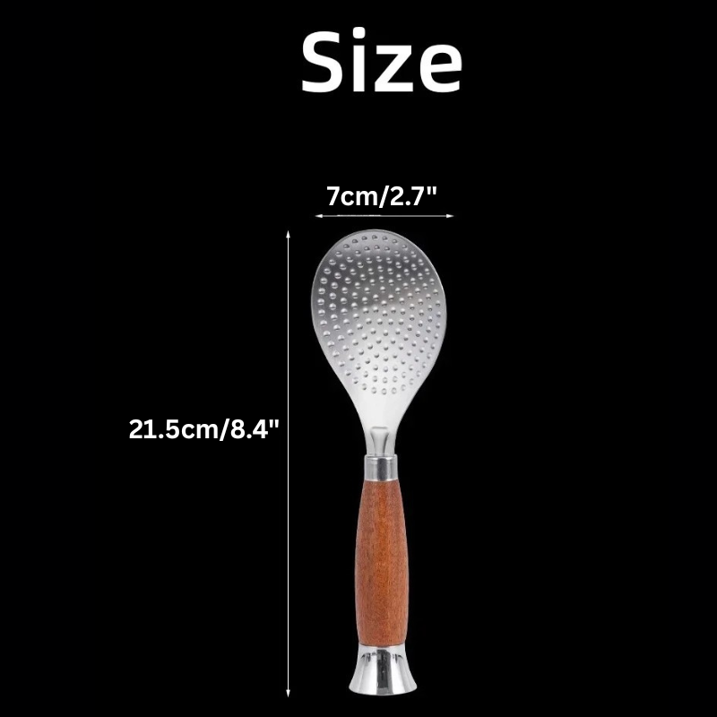 Stainless Steel Rice Scoop with Wooden Handle Non-Stick Rice Spatula Viskana
