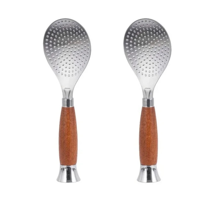 Stainless Steel Rice Scoop with Wooden Handle Non-Stick Rice Spatula Viskana