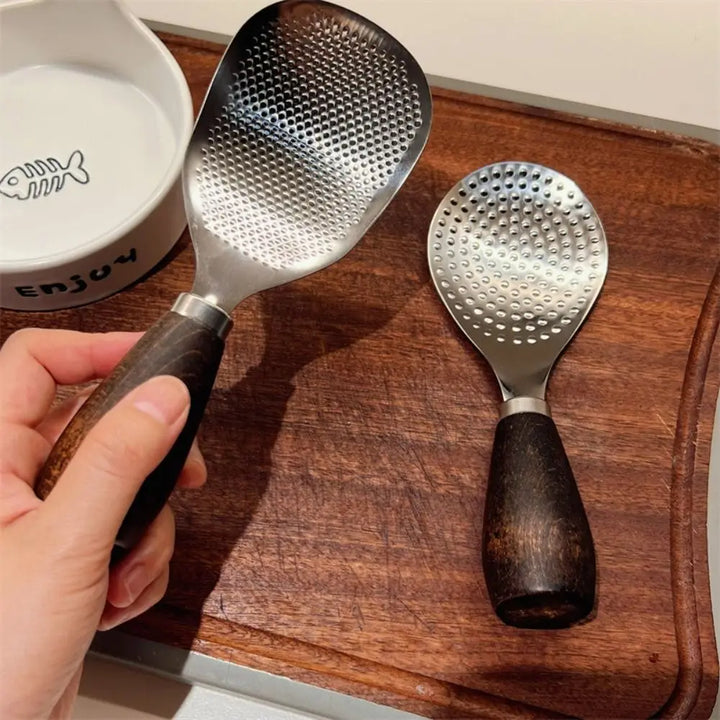 Stainless Steel Vertical Rice Shovel Spatula Wooden Handle Rice Spoon Viskana