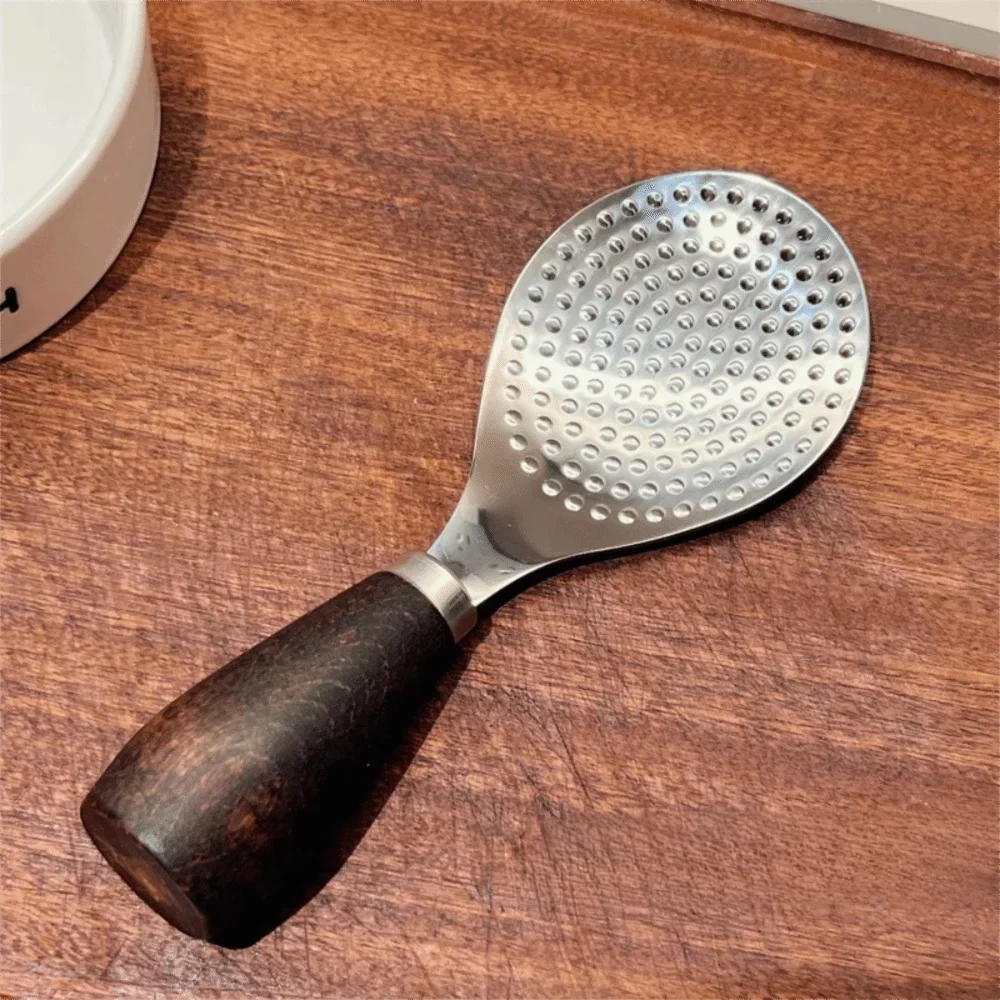 Stainless Steel Vertical Rice Shovel Spatula Wooden Handle Rice Spoon Viskana