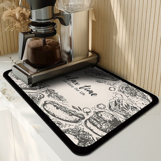 Super Absorbent Draining Mat Kitchen Bathroom Faucet Absorbent Mat Viskana