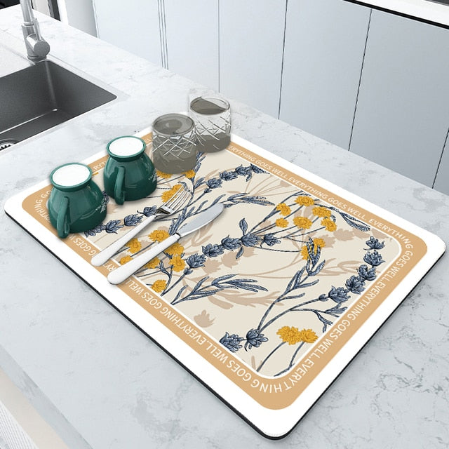 Super Absorbent Draining Mat Kitchen Bathroom Faucet Absorbent Mat Viskana