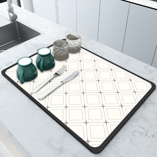 Super Absorbent Draining Mat Kitchen Bathroom Faucet Absorbent Mat Viskana