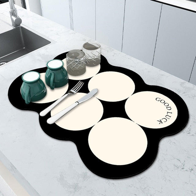 Super Absorbent Draining Mat Kitchen Bathroom Faucet Absorbent Mat Viskana