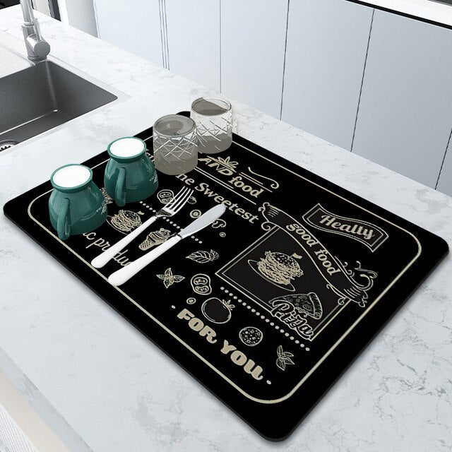 Super Absorbent Draining Mat Kitchen Bathroom Faucet Absorbent Mat Viskana