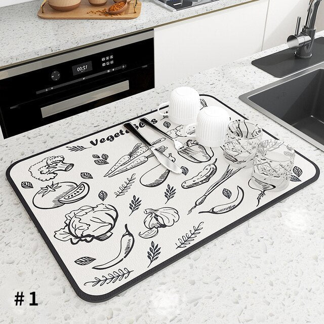 Super Absorbent Draining Mat Kitchen Bathroom Faucet Absorbent Mat Viskana