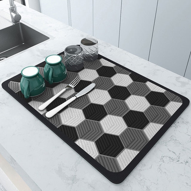 Super Absorbent Draining Mat Kitchen Bathroom Faucet Absorbent Mat Viskana