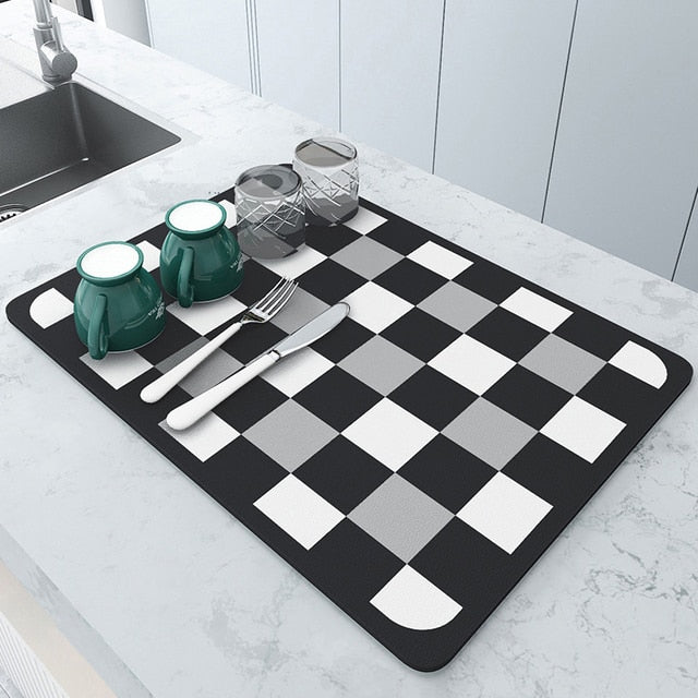 Super Absorbent Draining Mat Kitchen Bathroom Faucet Absorbent Mat Viskana