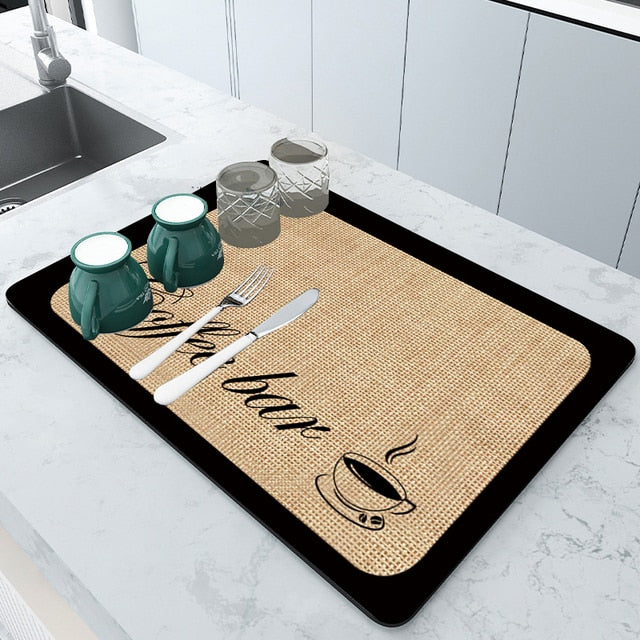 Super Absorbent Draining Mat Kitchen Bathroom Faucet Absorbent Mat Viskana