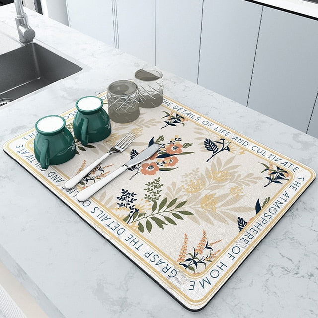 Super Absorbent Draining Mat Kitchen Bathroom Faucet Absorbent Mat Viskana