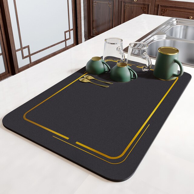 Super Absorbent Draining Mat Kitchen Bathroom Faucet Absorbent Mat Viskana