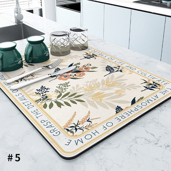 Super Absorbent Draining Mat Kitchen Bathroom Faucet Absorbent Mat Viskana