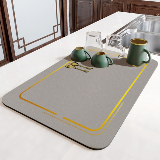 Super Absorbent Draining Mat Kitchen Bathroom Faucet Absorbent Mat Viskana