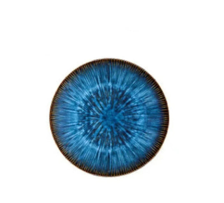 Western Style Ceramic Dish Deep Blue Pasta Plate Kitchen Tableware Viskana